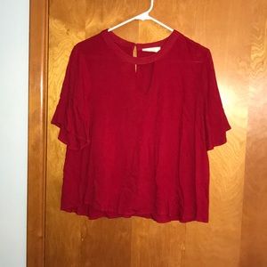 Red top with cutout NWOT